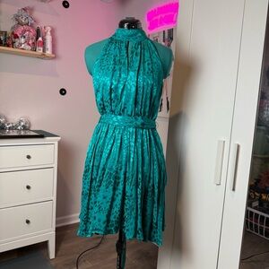 Anthropologie Turquoise Backless Dress
